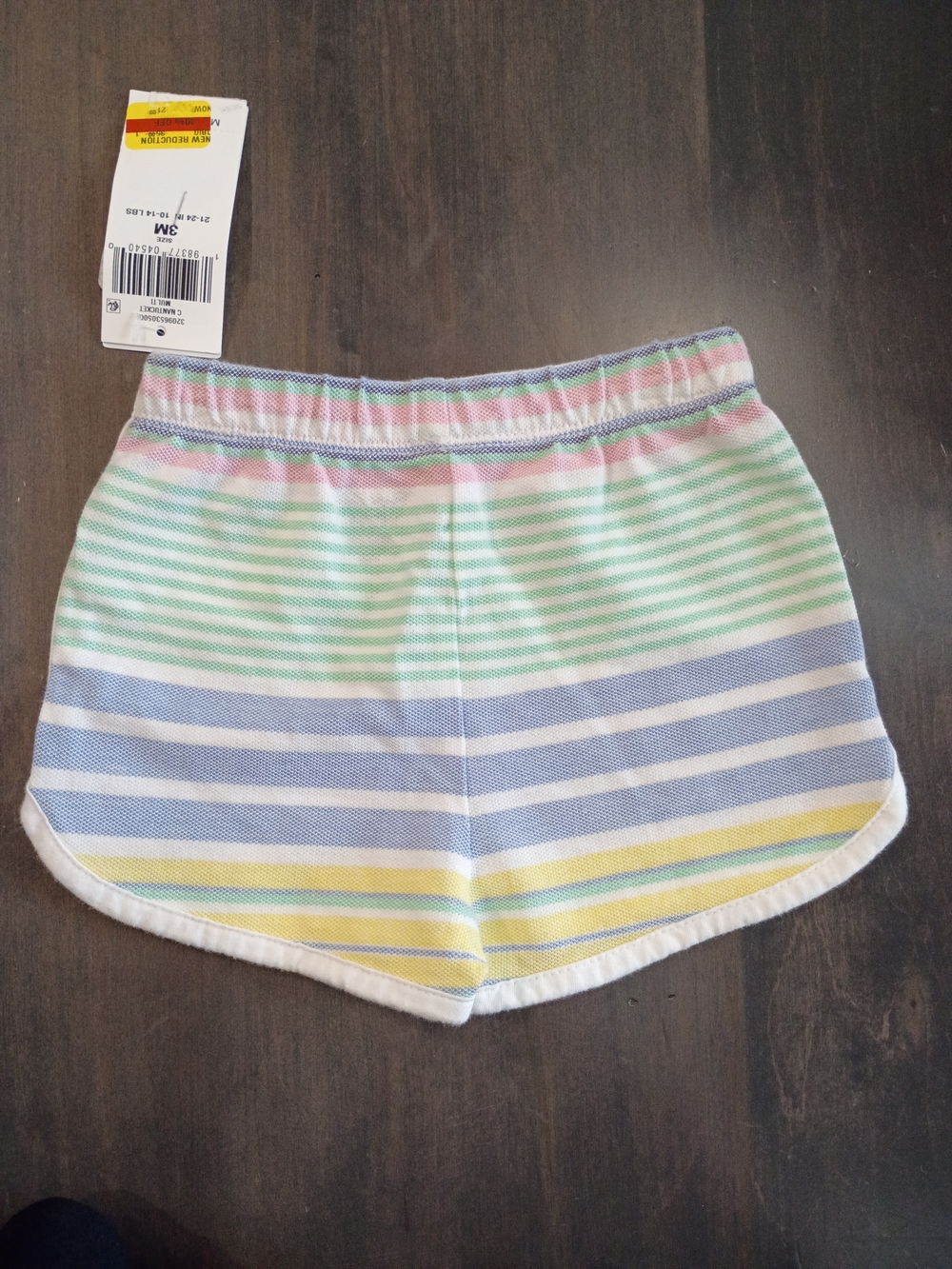 Ralph Lauren Baby Pastel Striped Elastic Waist Lounge Shorts Size 3m New - Picture 3 of 5
